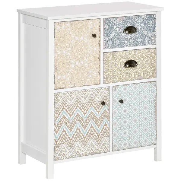Homcom Mobiletto con Cassetti Colorati in Stile Moderno, 68x34x76cm
