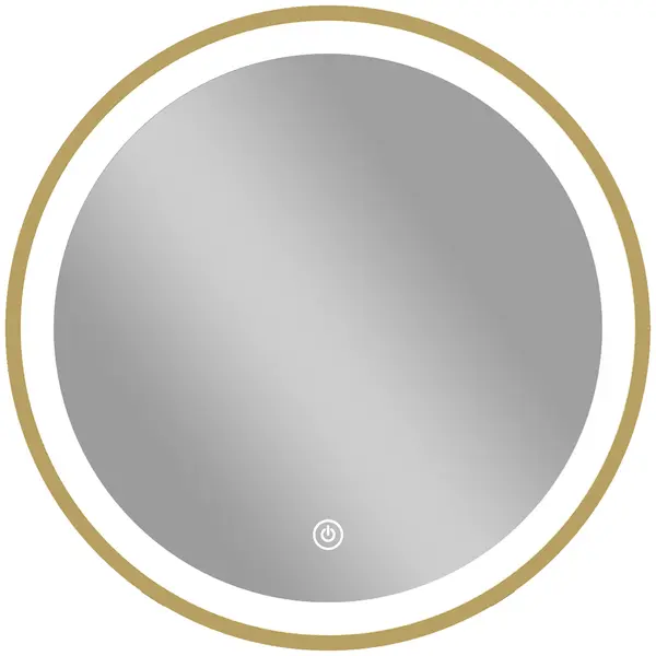 HOMCOM Oglindă de baie cu iluminare LED rotundă 40 cm, oglindă luminoasă de perete cu 3 temperaturi de culoare, reglabilă, auriu | Aosom Romania