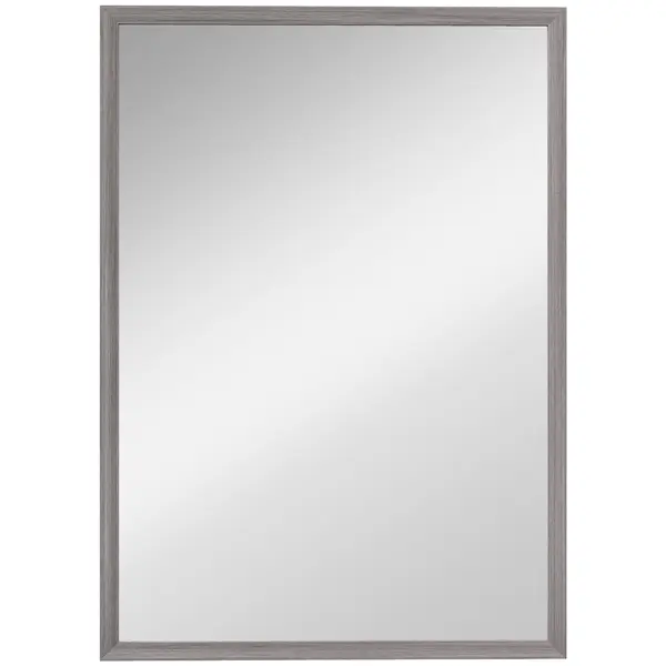 HOMCOM Oglindă de perete, 50 x 70 cm, cadru cu aspect lemn, montare simplă, incl. șuruburi | Aosom Romania