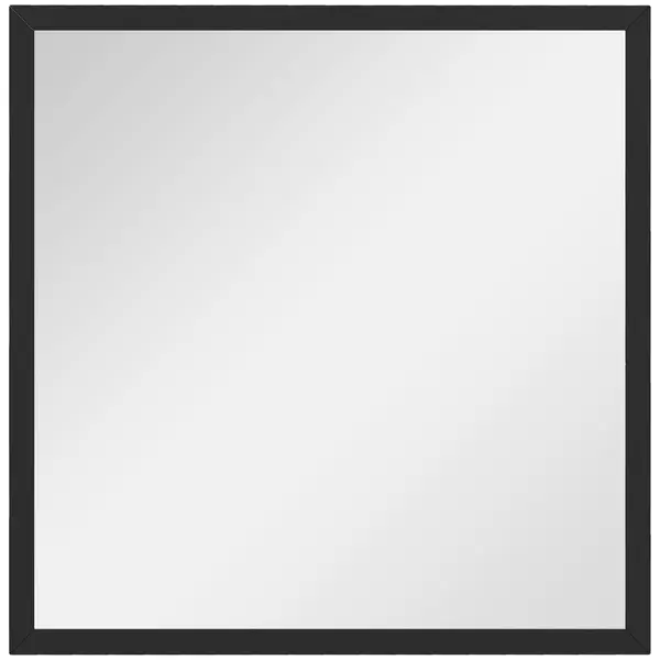 HOMCOM Oglindă de Perete Pătrată din Sticlă și MDF, 50x50 cm, Negru | Aosom Romania