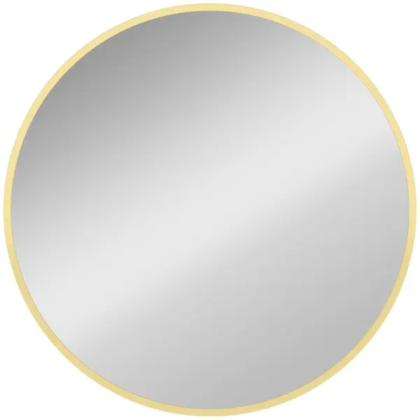 HOMCOM Oglindă de perete rotundă Ø 61 cm, ramă din aliaj de aluminiu, pentru baie, dormitor, living, hol, auriu | Aosom Romania