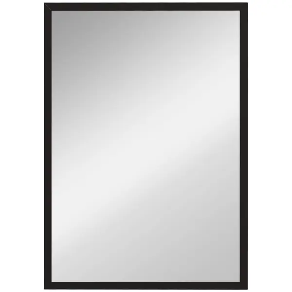 HOMCOM Oglindă Dreptunghiulară de Perete cu Cârlige, Sticlă și MDF, 60x80 cm, Negru | Aosom Romania