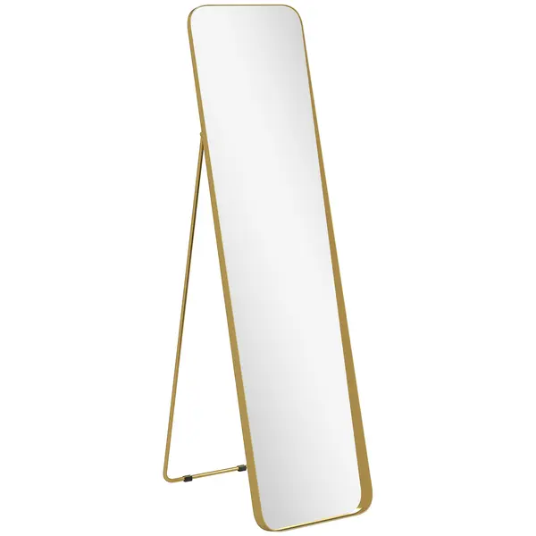 HOMCOM Oglindă Rotundă Auriu 40x160cm | Aosom Romania