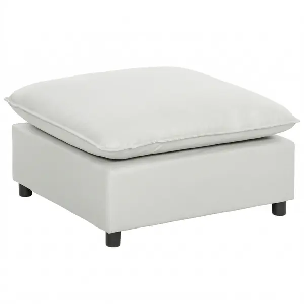 HOMCOM Otomană pătrată pentru living, ottoman cu picioare din plastic, pouf pentru dormitor, hol, 75x75x40 cm, gri | Aosom Romania