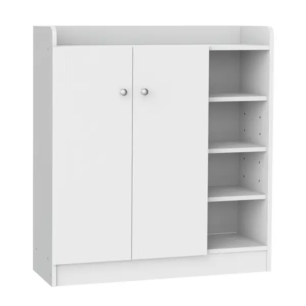 HOMCOM pantofar cu rafturi, 83x30x90cm, alb | Aosom Romania