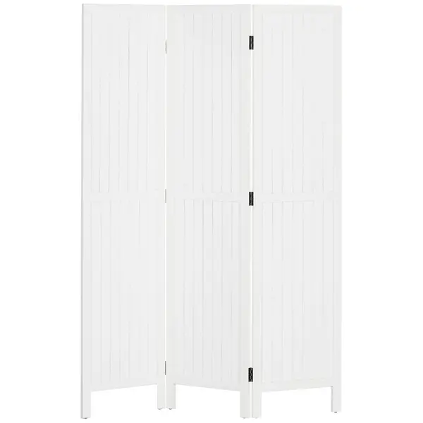 HOMCOM Paravan din lemn separator de cameră paravan interior pliabil 3 panouri 120 x 170 cm alb | Aosom Romania