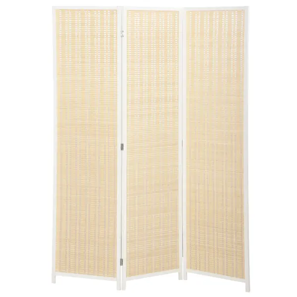 HOMCOM Paravan din lemn separator de camere perete despărțitor pliabil 3 panouri 135 x 180 cm alb | Aosom Romania