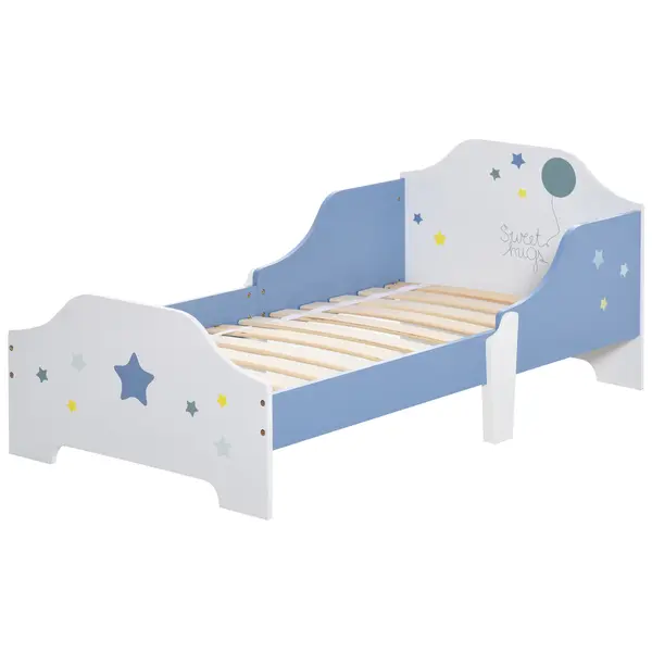 HOMCOM Pat Copii cu Protecții Laterale Siguranță, pentru +3 Ani, 143x74x59cm | Aosom Romania
