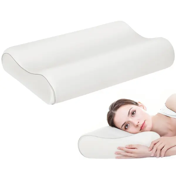 HOMCOM Pernă Memory Foam cu Husă Detașabilă 60x40x10/12 cm Crem | Aosom Romania