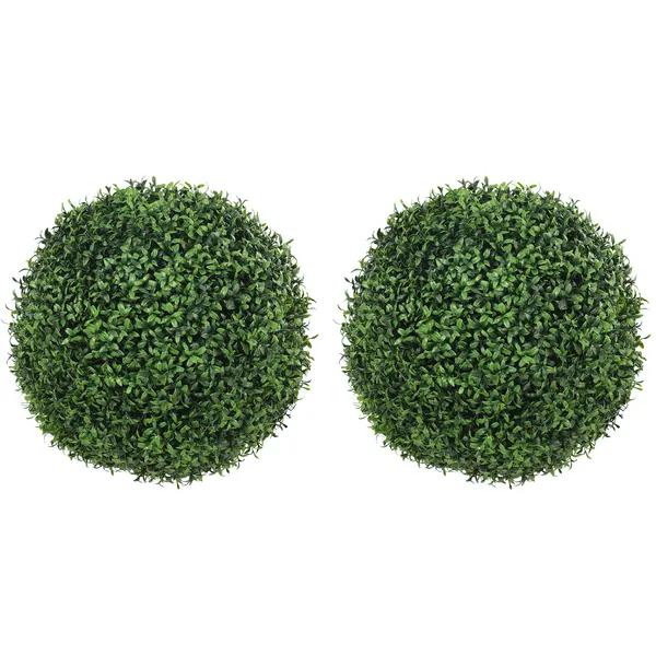 HOMCOM Plante Decorative Artificiale din Buxus cu 682 de Frunze, Rezistente la UV, Înălțime 42 cm | Aosom Romania