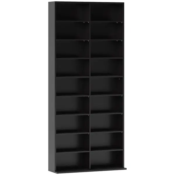 HOMCOM Raft pentru CD-uri cu 14 Rafturi Reglabile pentru 640 CD-uri/360 DVD-uri Negru | Aosom Romania