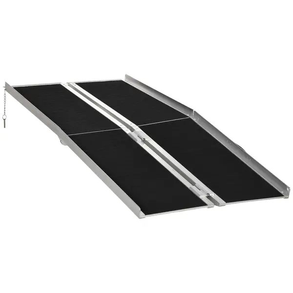 HOMCOM Rampă pliabilă pentru scaune cu rotile din aluminiu cu margini înalte antiderapante | Aosom Romania