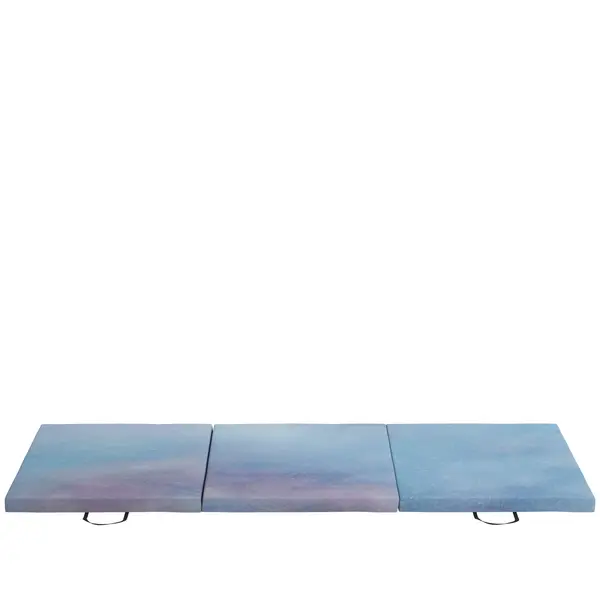 HOMCOM Saltea de Gimnastică 180 cm pliabilă, Crash Mat Groasă 5 cm cu Mânere pentru Antrenament Acasă, Albastru Deschis | Aosom Romania