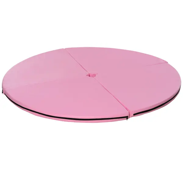 HOMCOM Saltea pentru Pole Dance Antiderapantă, Portabilă, Detașabilă și Pliabilă, pentru Casă și Sală, Ø150 x 5 cm, Roz | Aosom Romania