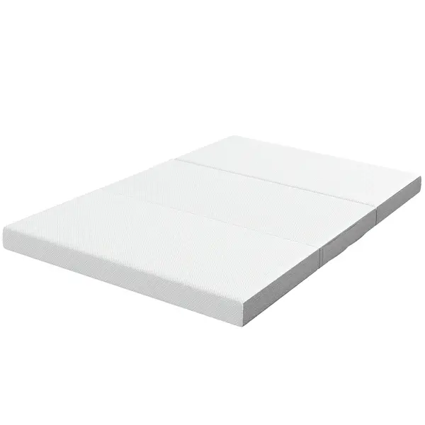 HOMCOM Saltea Pliabilă 195x120cm, 10cm, Husă Lavabilă, Ideală pentru Oaspeți/Camping, Gri | Aosom Romania