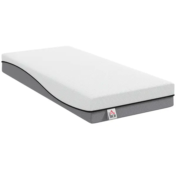 HOMCOM Saltea tip cu arcuri pocket cu spumă memory infuzată cu ceai verde H3 duritate Oeko-TEX & CertiPUR 200x90x20 cm Gri | Aosom Romania