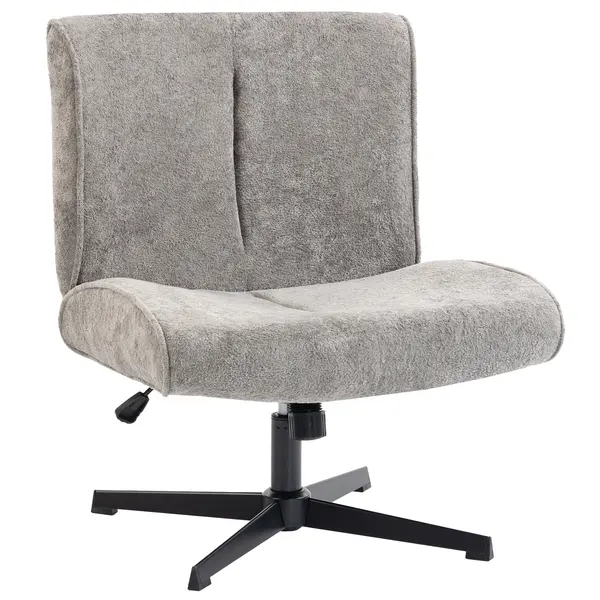 HOMCOM Scaun accent rotativ, fotoliu lounge tapițat cu catifea, reglabil pe înălțime pentru living, birou, gri | Aosom Romania