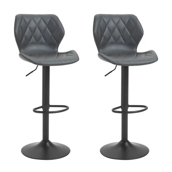 HOMCOM Scaun bar, inaltime reglabila, piele sintetica,Capacitate de sustinere120 kg, gri | Aosom Romania