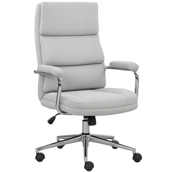 HOMCOM Scaun de birou, scaun de birou ergonomic cu înălțime reglabilă, funcție de meșterire, 62 x 73 x 105-113 cm, gris | Aosom Romania