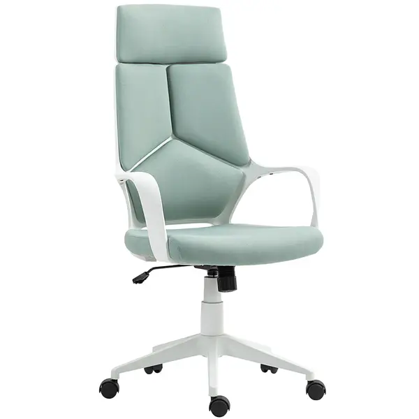 HOMCOM Scaun pentru Birou sau Gaming în Material Textil cu Spătar Înalt Verde | Aosom Romania