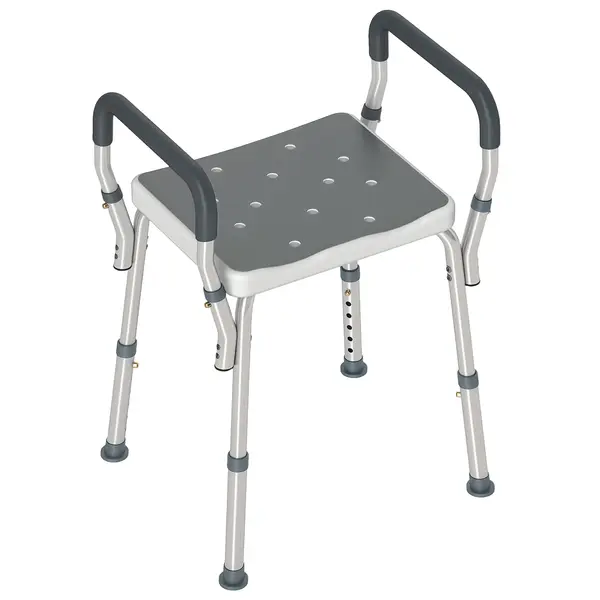 HOMCOM Scaun Reglabil de Duș cu Mânere, Multicolor | Aosom Romania