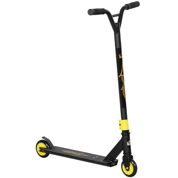 HOMCOM Scuter pentru Cascadorii Profesional, Trotinetă pentru trucuri Freestyle, Aluminiu, Metal, Piele artificială, pentru copii și adulți, aur | Aosom Romania