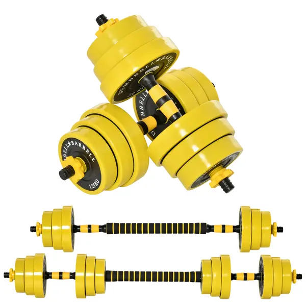 Homcom Set 2 în 1 gantere si haltere modulare 20 kg | Aosom Romania