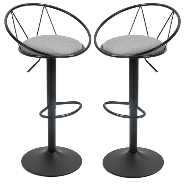 Homcom Set 2 Scaune de Bar – Pivotante, Maro, Reglabile 78–100 cm | Aosom Romania