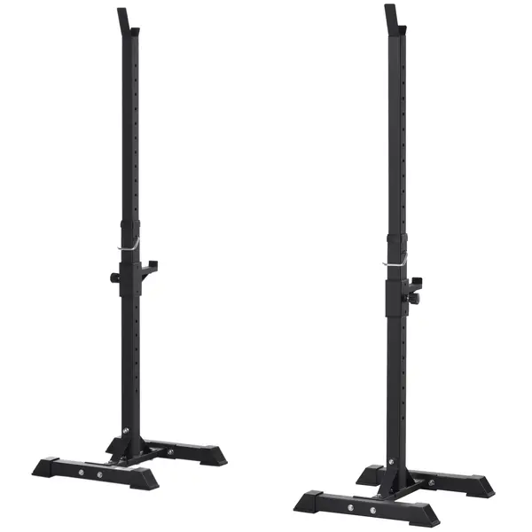 HOMCOM set 2 suporturi gantere, 50x49x124-154cm, negru | Aosom Romania