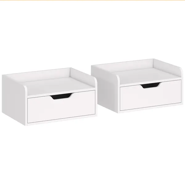 HOMCOM Set de 2 noptiere murale noptiere suspendate sertar poliță aspect lemn dim. 40L x 30l x 19,5H cm | Aosom Romania