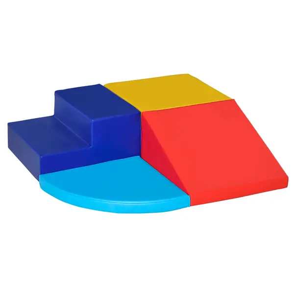 HOMCOM Set de Cuburi Mari de Construit pentru Copii de 1-3 Ani, Jocuri de Construcții Copii, 45x45x25 cm, Multicolor | Aosom Romania