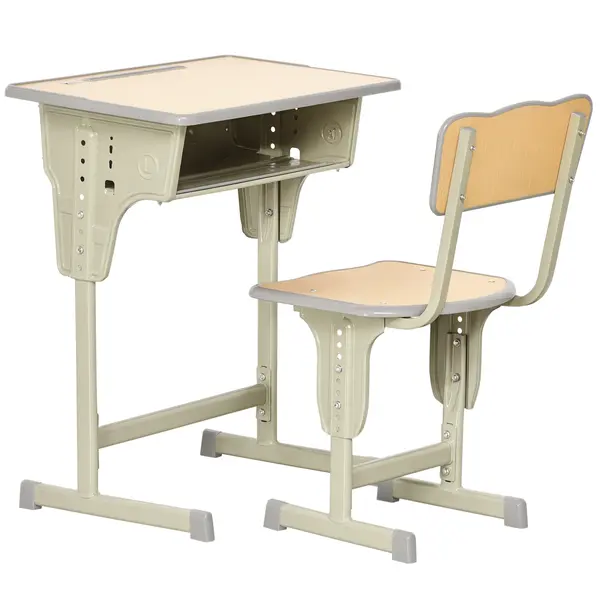 HOMCOM Set Masa Si Scaune Copii Bancă și Scaun Reglabil pentru Copii 6-12 Ani Ergonomic Aosom Romania