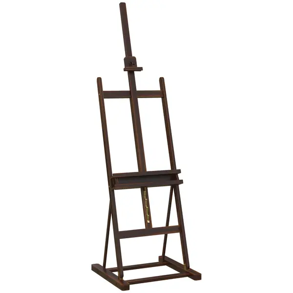 HOMCOM Șevalet pentru Pictori Reglabil din Lemn de Fag cu Compartiment, 53x50,5x171-230cm | Aosom Romania