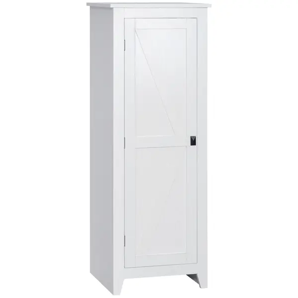HOMCOM Șifonier de Depozitare bufet bucătărie mobilier de depozitare pentru Baie Economisire Spațiu Stil Clasic cu 3 rafturi reglabile- Înălțime 120 cm în Lemn Alb | Aosom Romania