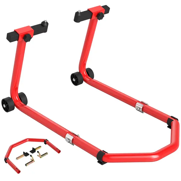 HOMCOM Stand pentru motociclete de 390 kg Față-Spate cu Furci Reglabile | Aosom Romania
