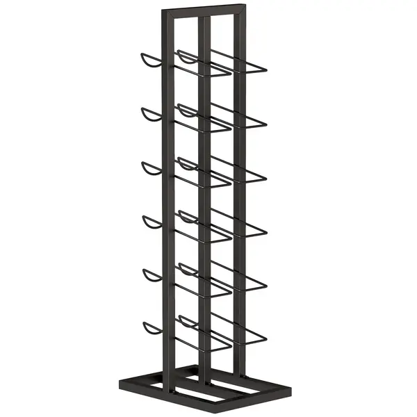 HOMCOM Suport din Metal, 12 Sticle, de Podea, Negru | Aosom Romania
