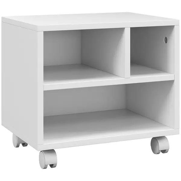 HOMCOM Suport imprimantă mobilier depozitare birou caisson 4 compartimente deschise 40L x 30l x 36H cm alb | Aosom Romania