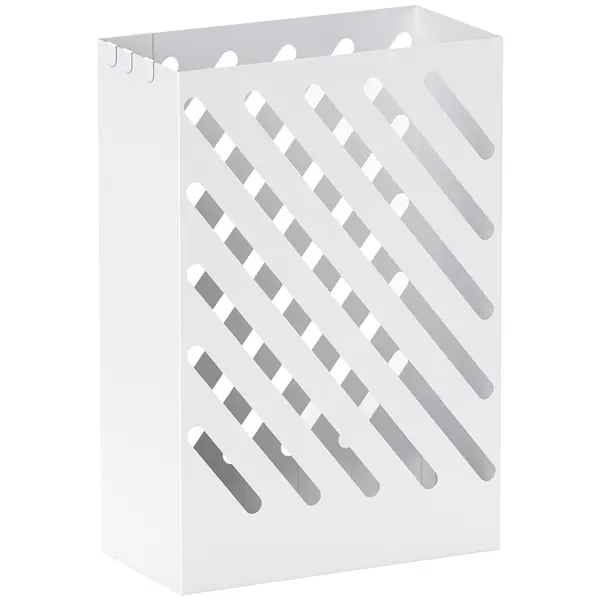 HOMCOM Suport pentru Umbrele cu Tavă pentru Colectarea Picăturilor și 4 Cârlige, 28x14x41 cm, Alb | Aosom Romania