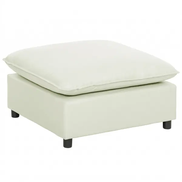HOMCOM Taburet pentru picioare Ottoman din stofă modernă cu picioare din plastic pentru living și dormitor, 75 cm, crem | Aosom Romania