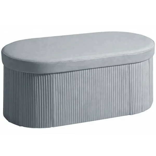 HOMCOM Taburet Pliabil cu Spațiu de Depozitare, Bancă Modernă Tapițată cu Catifea, Suport pentru Picioare cu Compartiment de 72L pentru Living și Dormitor, 76x38x35 cm, Gri Închis | Aosom Romania