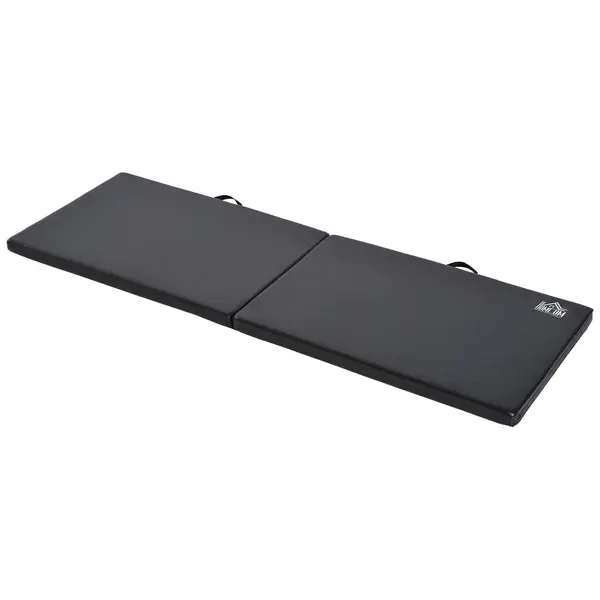 HOMCOM Tapet de Gimnastică Pliabil, Tapet Fitness Gros de 5 cm și Antialunecare, 180x60x5 cm, Negru | Aosom Romania