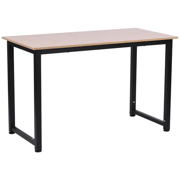 Homcom Tavolo Scrivania in Legno MDF Color Rovere e Gambe in Metallo Nero