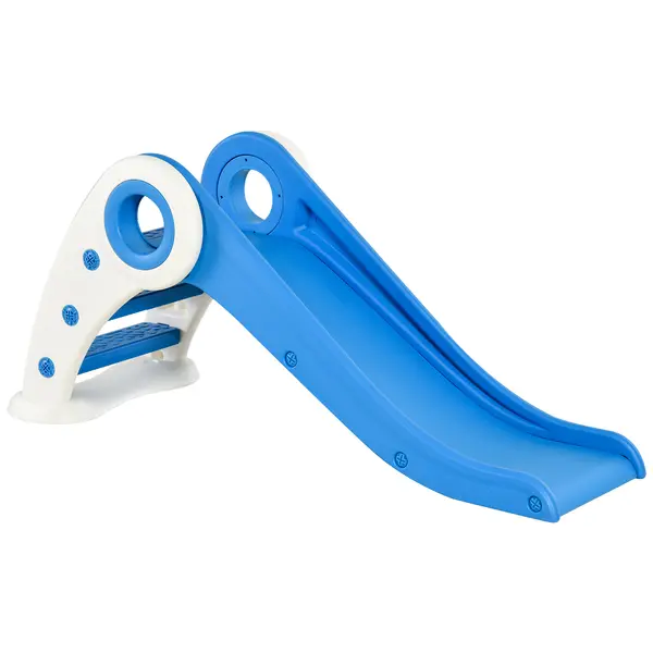 HOMCOM Toboggan Copil Pliabil 3 pana la 6 Ani Utilizare interior exterior dim. 120L x 50l x 56H cm HDPE Albastru | Aosom Romania