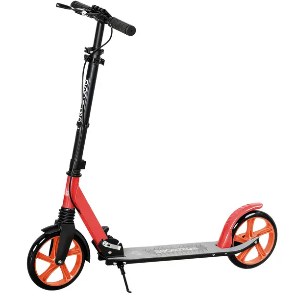 HOMCOM Trotinet Pliabil pentru Adulți și Copii +14 Ani cu Ghidon Reglabil 91,5x36,5x91-104 cm Roșu | Aosom Romania
