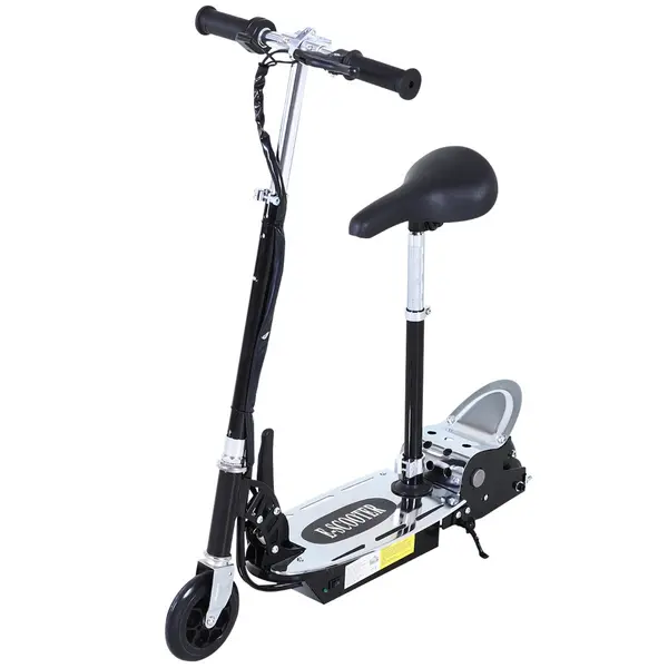 HOMCOM Trotineta Electrica Pliabila cu Sa 2 Roti Manubriu Reglabil Copii 7 Ani 81.5 × 37 × 96cm Negru | Aosom Romania