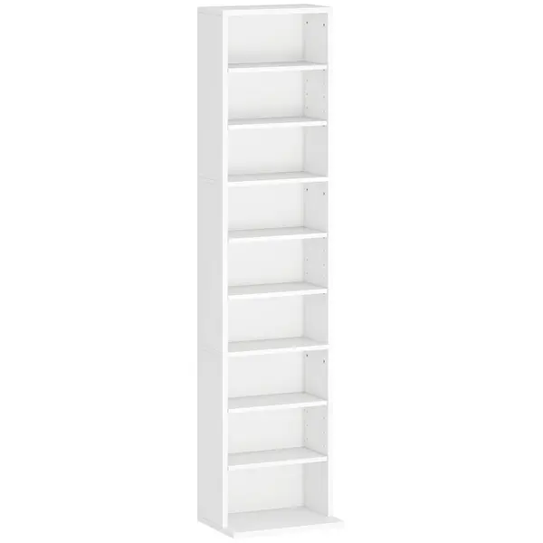 HOMCOM Unitate de Stocare pentru 260 de CD-uri/120 de DVD-uri - Alb | Aosom Romania