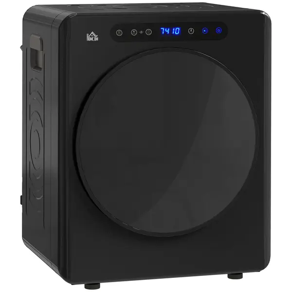 HOMCOM Uscător de rufe cu evacuare, uscător de rufe electric 1000 W 4 Kg, 6 moduri de uscare, timer, oțel inoxidabil, negru | Aosom Romania
