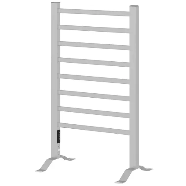HOMCOM Uscător Electric de Prosoape pentru Perete sau Podea cu Timer și 8 Bare 53x35x90 cm Negru | Aosom Romania