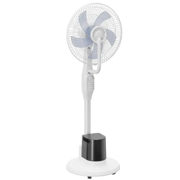 HOMCOM Ventilator Nebulizator 90 W Oscilație de 70° 3 Viteze 5 Pale Rezervor Apă 3,5 L 5 Roți Alb | Aosom Romania