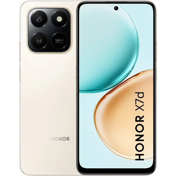 Honor Telefon mobil Honor X7d, 6,77, 8GB RAM, 256GB RAM, Dual SIM, 4G, 8MP/108MP+2MP, 6350 mAh, Auriu